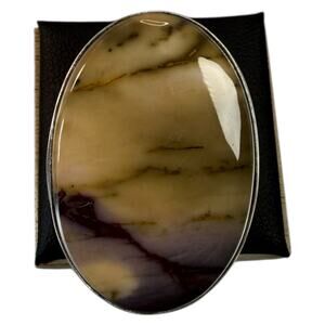 Silver Overlay Mookaite Jasper Statement Ring | Size 7.5